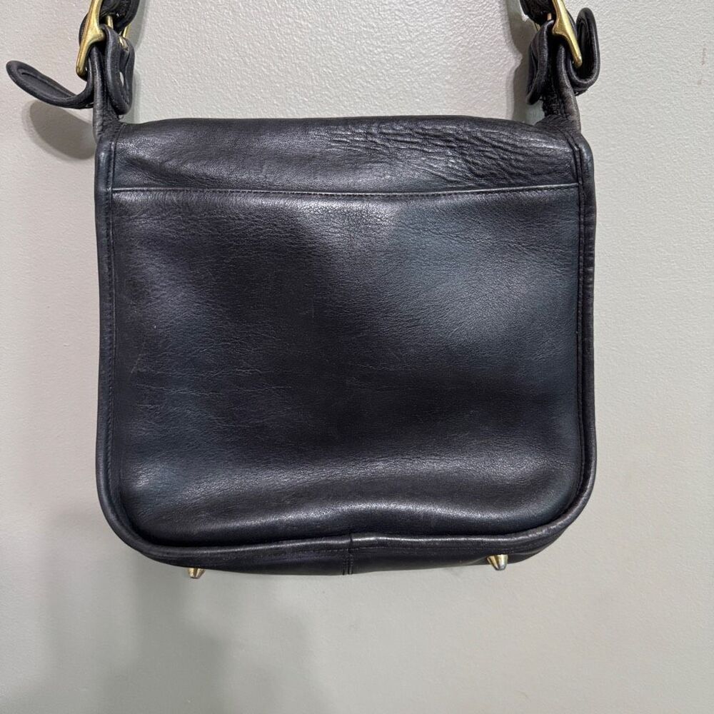 Coach 9525 Vintage Old Stewardess Black Leather Shoulder Bag - Picture 3 of 11